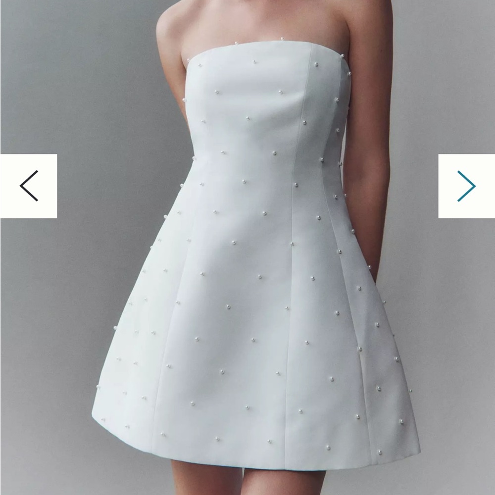 Sachin & Babi Alanna Strapless Pearl-Embellished Mini Dress